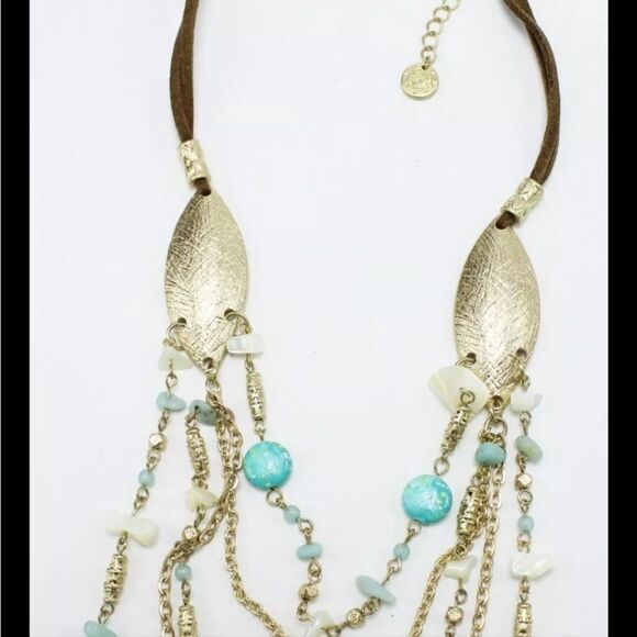 New Ruff Hewn Southwest Style Necklace on Suede Cord Nwt 19" - Picture 2 of 2